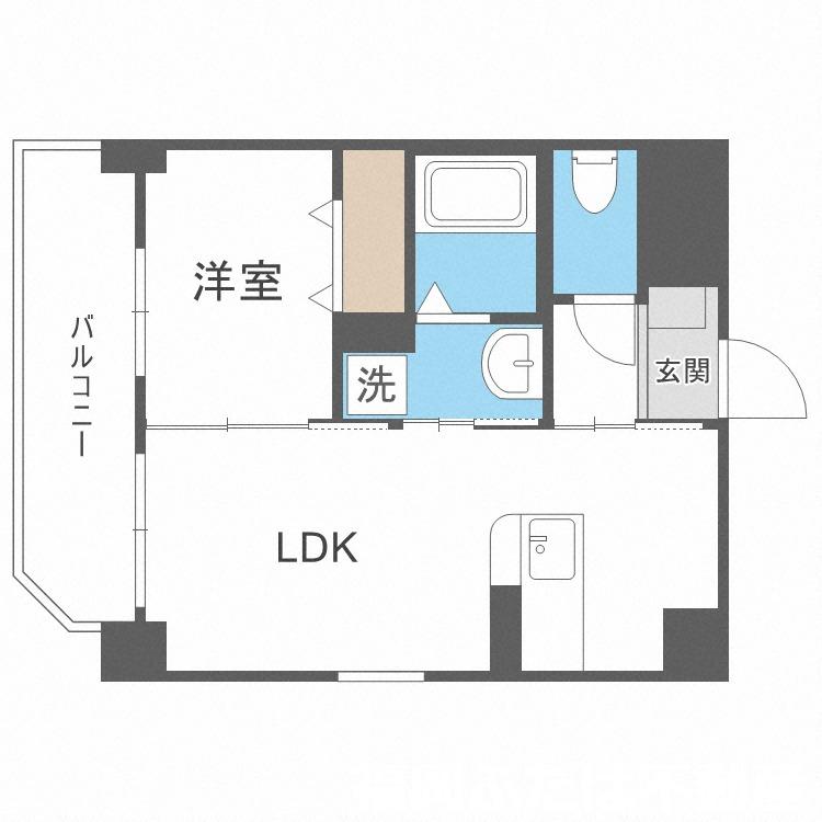 LIFEFIELD JR二日市駅前(1LDK/4階)の間取り写真