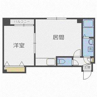 ボヌール36(1LDK/3階)の間取り写真