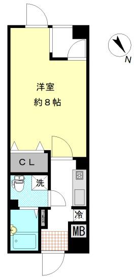 プランドール(1K/2階)の間取り写真
