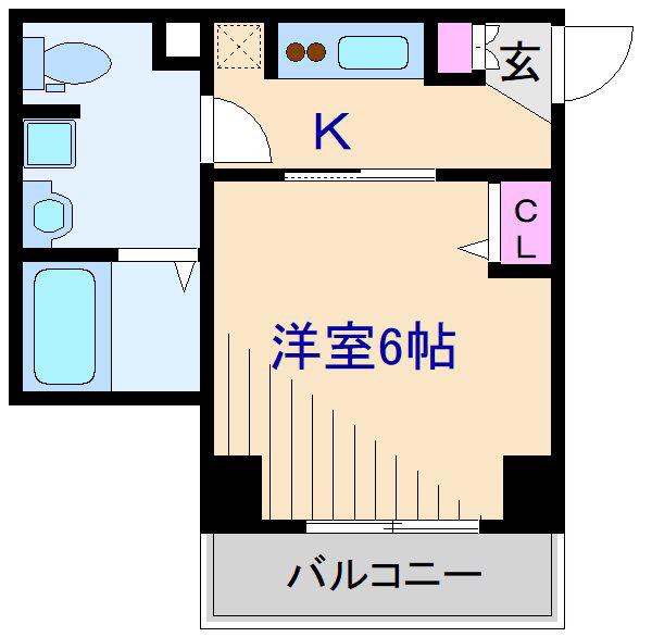 S-RESIDENCE妙蓮寺(1K/2階)の間取り写真