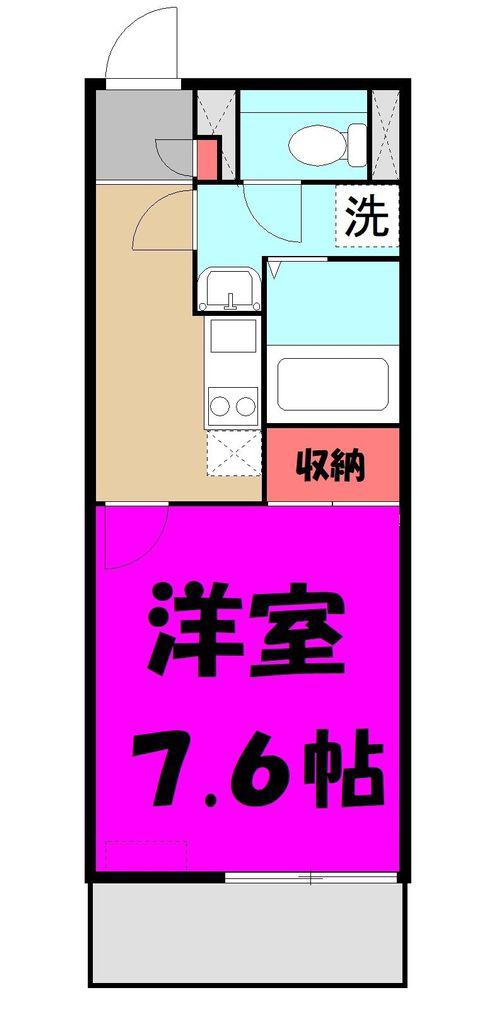 ＪＲ川越線 西大宮駅 徒歩13分 3階建 築8年(1K/2階)の間取り写真