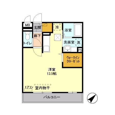 Iヴィレッジイースト(ワンルーム/1階)の間取り写真