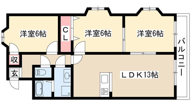 グランドメゾン新池(3LDK/1階)の間取り写真