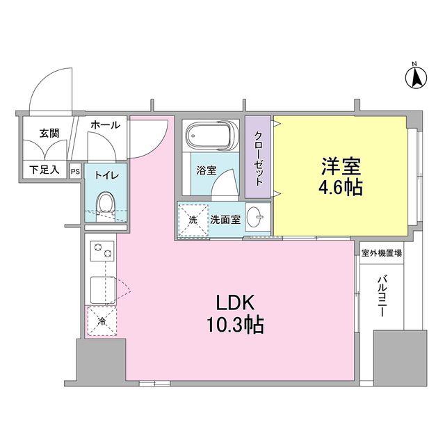 リバーレ東新宿(1LDK/9階)の間取り写真