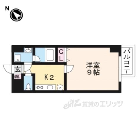 エンゼルプラザイースト1(1K/8階)の間取り写真