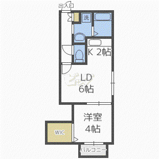 LARGE(1LDK/2階)の間取り写真
