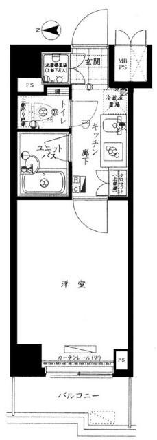 ルーブル都立家政弐番館(1K/3階)の間取り写真