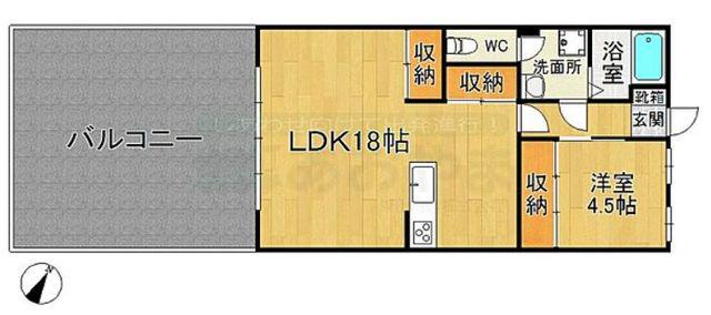 オリエンタル山繁(1LDK/3階)の間取り写真