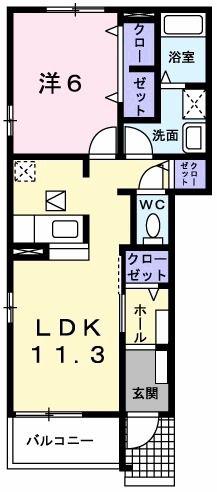 ジラソーレ(1LDK/1階)の間取り写真