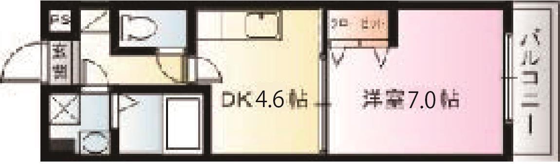 THE SKY VIEW(1DK/3階)の間取り写真