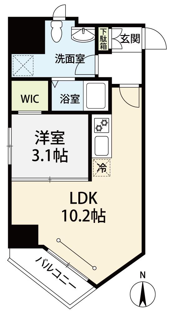 LAULEA(1LDK/6階)の間取り写真