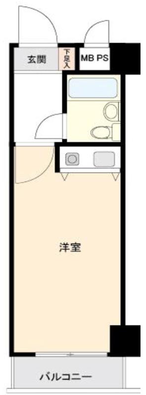 クリオ日野壱番館(1K/4階)の間取り写真