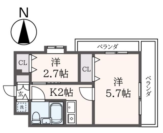 REDEAL六郷(2K/4階)の間取り写真