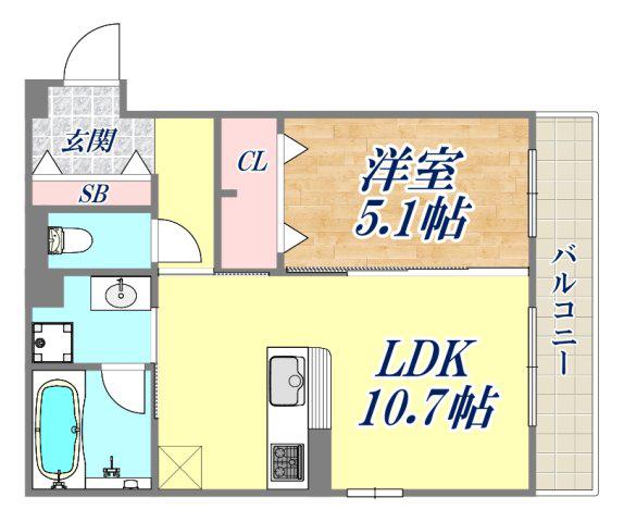 パレスリバティ(1LDK/1階)の間取り写真