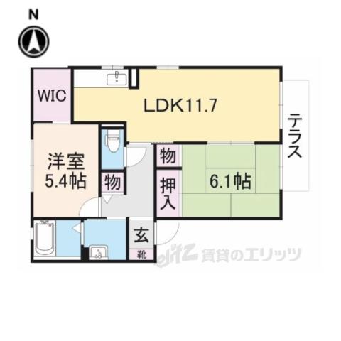 バリュージュA・B(2LDK/1階)の間取り写真