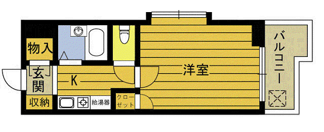 ベルエール大分大在(1K/4階)の間取り写真