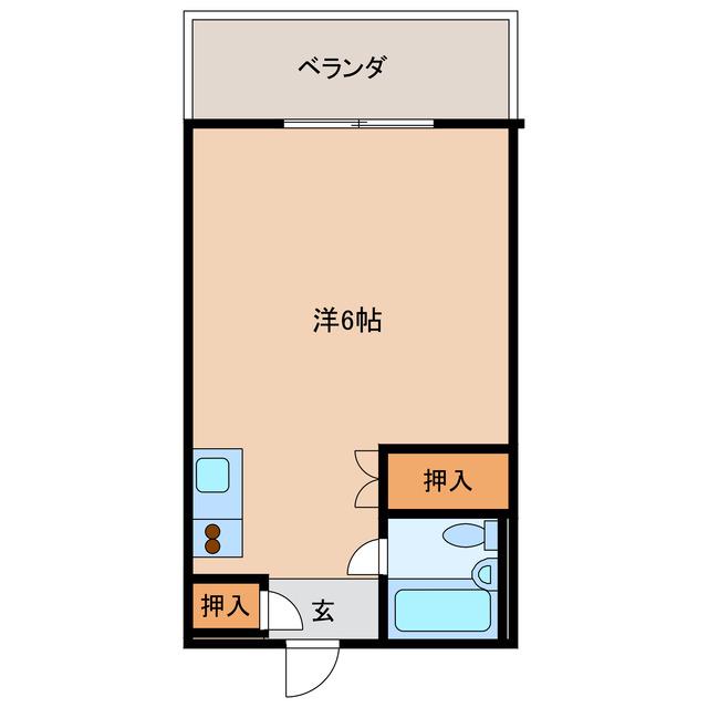 シティハイム高下(ワンルーム/2階)の間取り写真