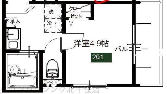 LUPINUS見沼代(1K/2階)の間取り写真