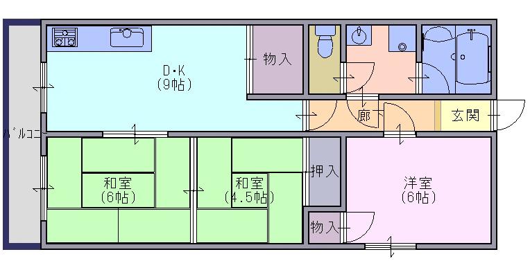 クリスタルパレス(3DK/5階)の間取り写真