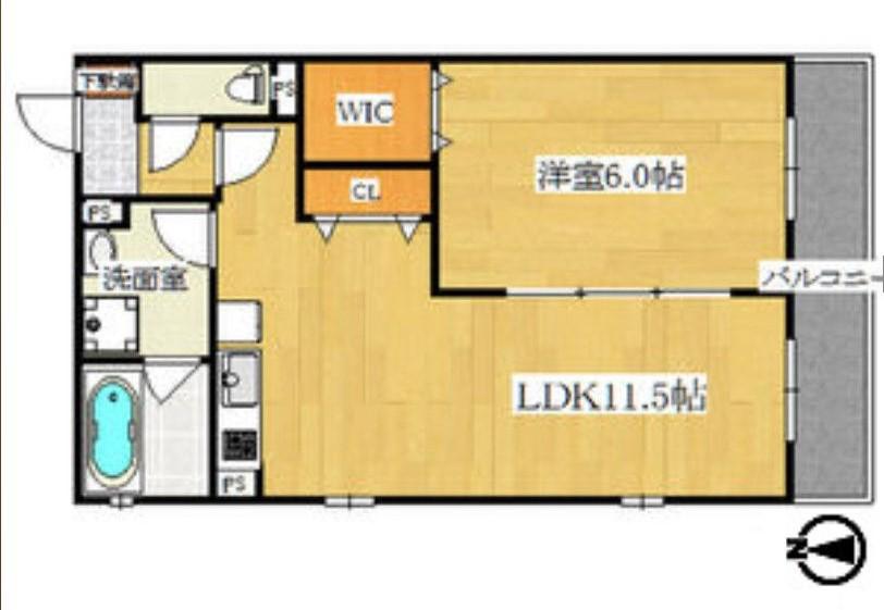 KTIレジデンス牧野(1LDK/3階)の間取り写真