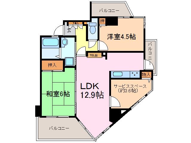 シティマンション赤池(2SLDK/2階)の間取り写真