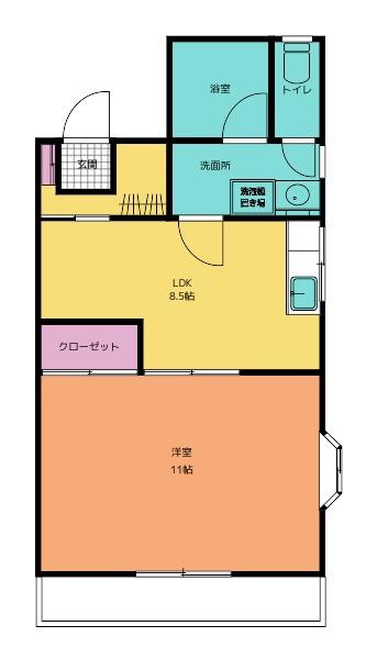 ケルンII(1LDK/3階)の間取り写真