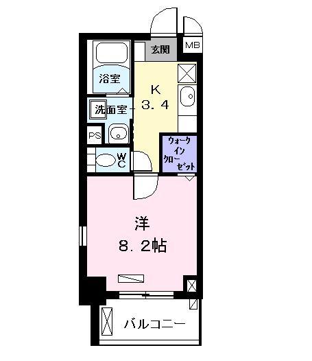 ノイグランツD(1K/4階)の間取り写真