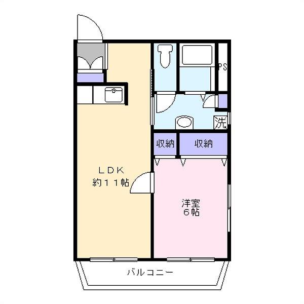 コーポ間坂(1LDK/1階)の間取り写真