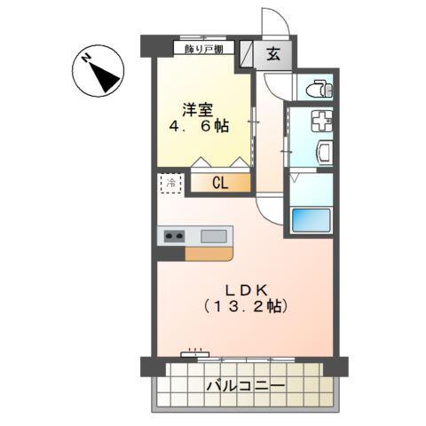 GRAN CENOTE M(1LDK/4階)の間取り写真