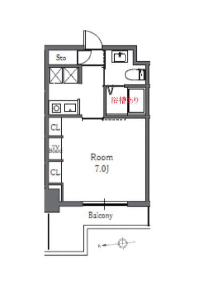 TOTSU RESIDENCE SHIBA(1K/2階)の間取り写真