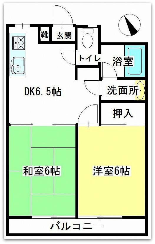 CAZA DIO(2DK/4階)の間取り写真