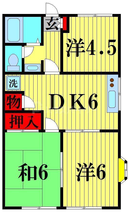 ハイツNK(3DK/1階)の間取り写真