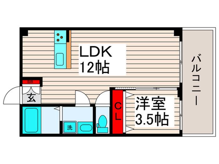 早栄マンション西新井(1LDK/2階)の間取り写真