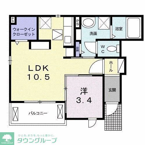 カーサ デ アモーレII(1LDK/1階)の間取り写真