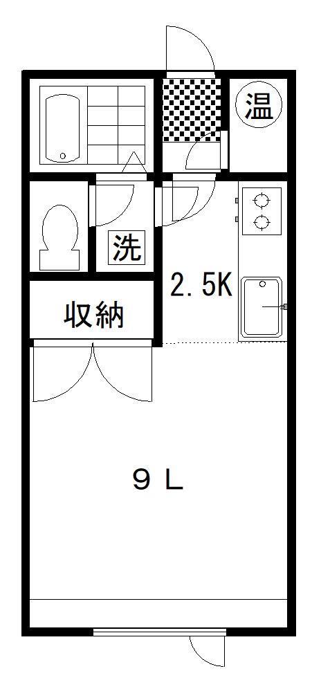 ベルメゾン芦野(1K/2階)の間取り写真