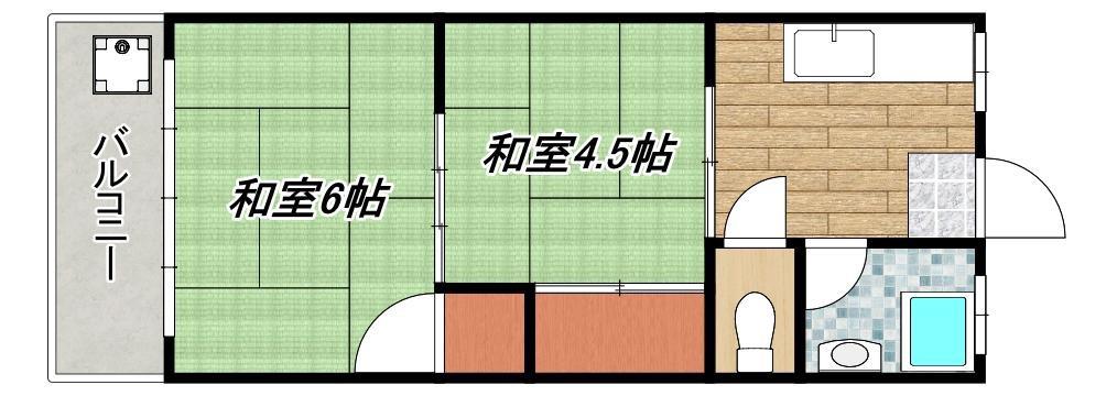 みゆき荘(2K/2階)の間取り写真