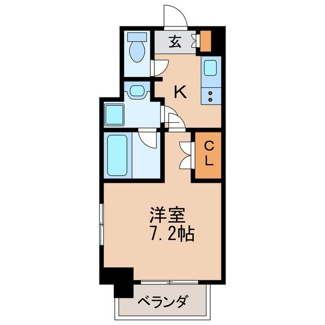 コスモナーレ千種(1K/7階)の間取り写真