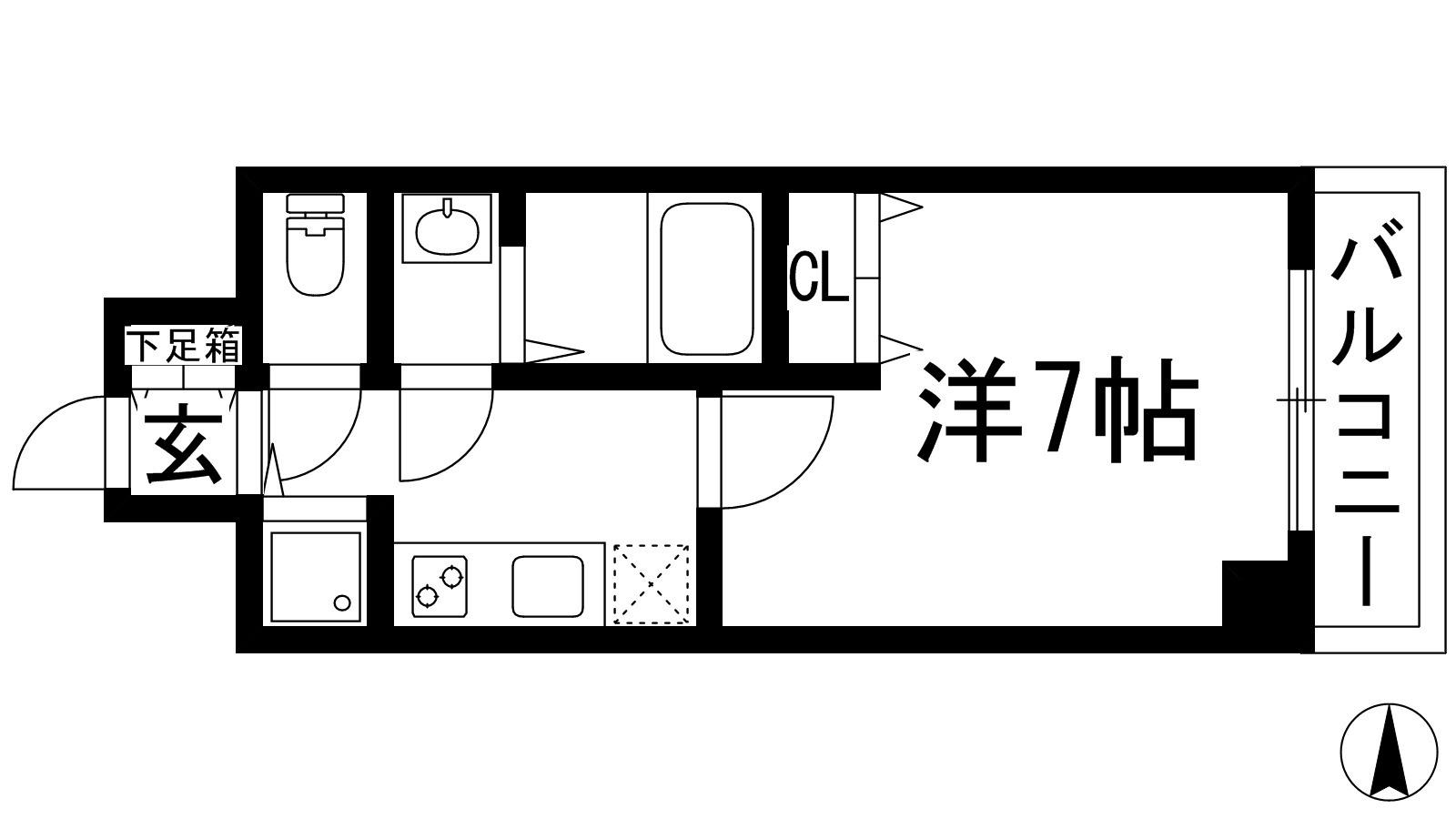 エルシア池田(1K/3階)の間取り写真