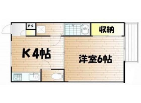 グリーンハウス(1K/1階)の間取り写真