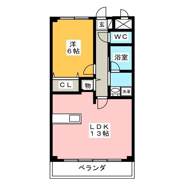 アヴニール(1LDK/2階)の間取り写真