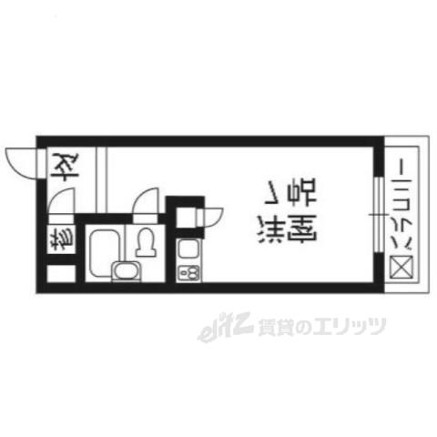 ワイズレジデンス宇治(ワンルーム/1階)の間取り写真
