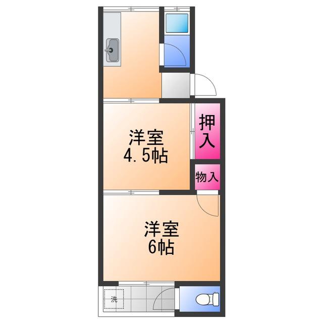 リメイン和泉I(2K/1階)の間取り写真