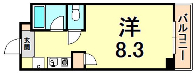 ROYALE離宮西宮(ワンルーム/2階)の間取り写真