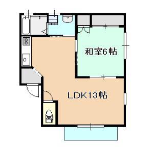 ラ・ファミーユ(1LDK/1階)の間取り写真