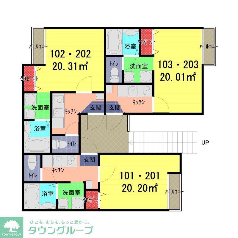 そよ風と緑のセルフィ(1K/1階)の間取り写真