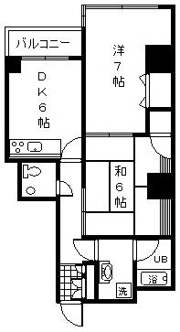 プレジデント山代(2DK/7階)の間取り写真