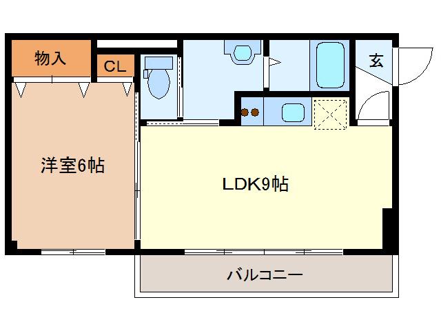 ZERO(1LDK/2階)の間取り写真