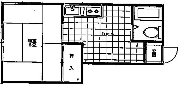 清風荘(1DK/2階)の間取り写真