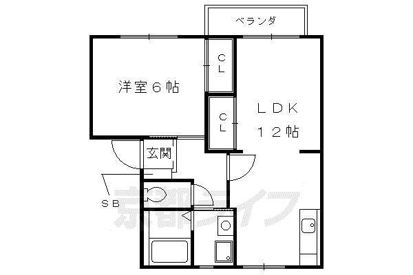 エトワール安朱I(1LDK/2階)の間取り写真