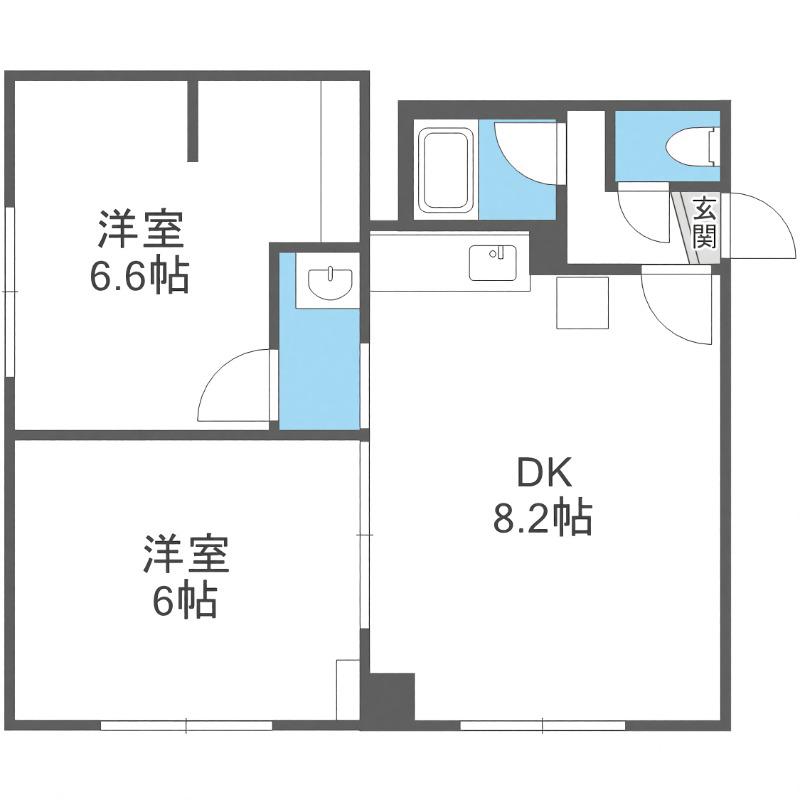 ADVANCEDーII(2LDK/2階)の間取り写真